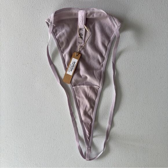 NWT Skims Fits Everybody Thong in Iris Mica 3X Pink Purple Underwear Cotton Sexy - Picture 5 of 9